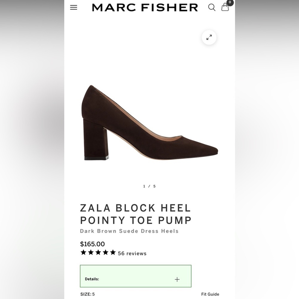 Marc Fisher Zala Dark Brown Suede Block Heel Pumps Women’s 7.5 Never Worn LNC - Picture 7 of 7